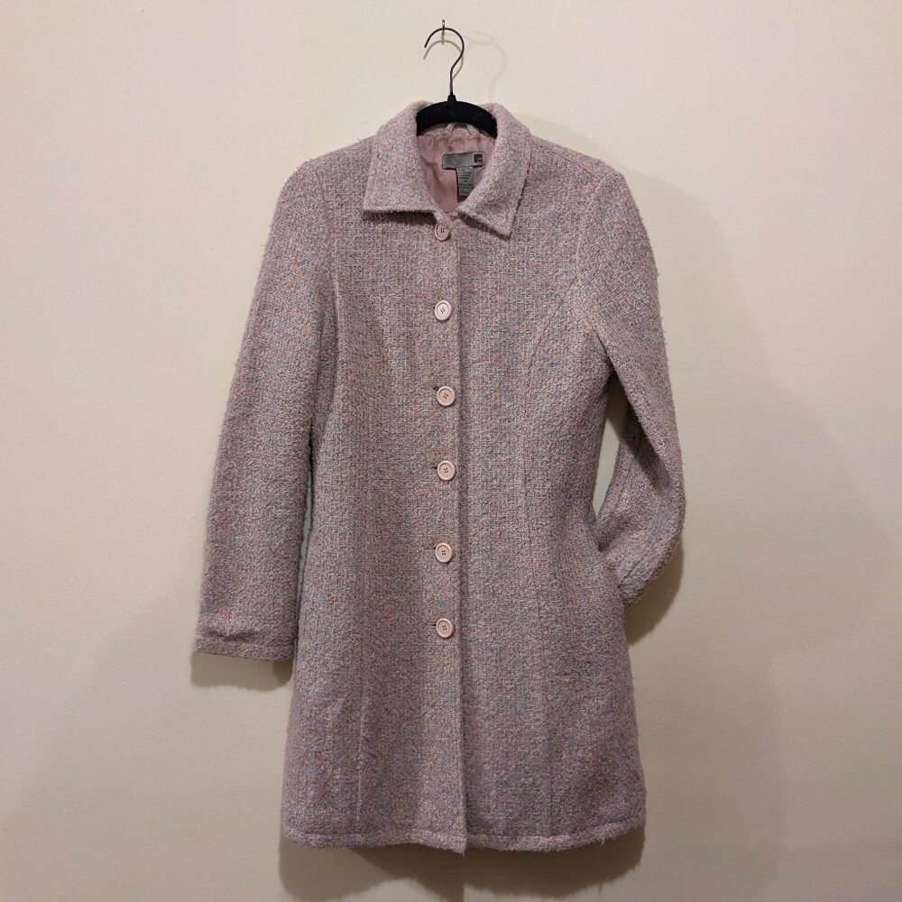 Tan and Tweedy single-breasted boucle jacket, Women's M